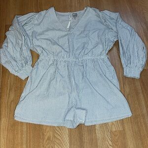ASOS White and Blue Striped Romper